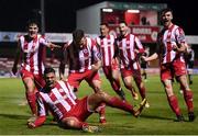 29 September 2020; Ryan De Vries of Sligo Rovers celebrates after scoring his side's first goal during the SSE Airtricity League Premier Division match between Sligo Rovers and Derry City at The Showgrounds in Sligo. Photo by Stephen McCarthy/Sportsfile