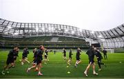 30 September 2020; Dundalk players during a training session at the Aviva Stadium in Dublin. Photo by Stephen McCarthy/Sportsfile