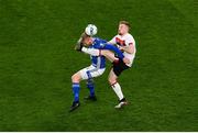 1 October 2020; Sean Hoare of Dundalk in action against Páll Klettskard of Ki Klaksvik during the UEFA Europa League Play-off match between Dundalk and Ki Klaksvik at the Aviva Stadium in Dublin. Photo by Eóin Noonan/Sportsfile