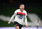 1 October 2020; Sean Murray of Dundalk celebrates after scoring his side's first goal during the UEFA Europa League Play-off match between Dundalk and Ki Klaksvik at the Aviva Stadium in Dublin. Photo by Stephen McCarthy/Sportsfile