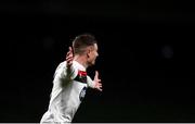 1 October 2020; Daniel Kelly of Dundalk celebrates after scoring his side's third goal during the UEFA Europa League Play-off match between Dundalk and Ki Klaksvik at the Aviva Stadium in Dublin. Photo by Ben McShane/Sportsfile