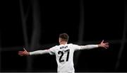 1 October 2020; Daniel Kelly of Dundalk celebrates after scoring his side's third goal during the UEFA Europa League Play-off match between Dundalk and Ki Klaksvik at the Aviva Stadium in Dublin. Photo by Ben McShane/Sportsfile