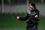 1 October 2020; Dundalk interim head coach Filippo Giovagnoli celebrates at the final whistle of the UEFA Europa League Play-off match between Dundalk and Ki Klaksvik at the Aviva Stadium in Dublin. Photo by Stephen McCarthy/Sportsfile