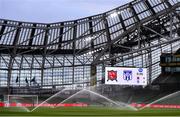 1 October 2020; A general view of the Aviva Stadium ahead of the UEFA Europa League Play-off match between Dundalk and Ki Klaksvik at the Aviva Stadium in Dublin. Photo by Ben McShane/Sportsfile