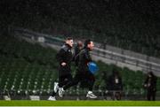 1 October 2020; Dundalk assistant coach Giuseppe Rossi, right, celebrates following the UEFA Europa League Play-off match between Dundalk and Ki Klaksvik at the Aviva Stadium in Dublin. Photo by Ben McShane/Sportsfile