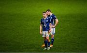 1 October 2020; Odmar Faerø, left, and Jóannes Danielsen of Ki Klaksvik react following their side's defeat in the UEFA Europa League Play-off match between Dundalk and Ki Klaksvik at the Aviva Stadium in Dublin. Photo by Ben McShane/Sportsfile