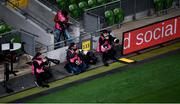 1 October 2020; Photographers at work during the UEFA Europa League Play-off match between Dundalk and Ki Klaksvik at the Aviva Stadium in Dublin. Photo by Eóin Noonan/Sportsfile