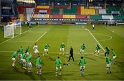 2 October 2020; Shamrock Rovers players warm up prior to the SSE Airtricity League Premier Division match between Shamrock Rovers and Sligo Rovers at Tallaght Stadium in Dublin. Photo by Stephen McCarthy/Sportsfile
