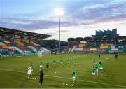 2 October 2020; Shamrock Rovers players warm up prior to the SSE Airtricity League Premier Division match between Shamrock Rovers and Sligo Rovers at Tallaght Stadium in Dublin. Photo by Stephen McCarthy/Sportsfile