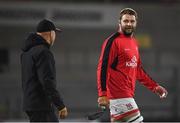 2 October 2020; Iain Henderson of Ulster with head coach Dan McFarland prior to the Guinness PRO14 match between Ulster and Benetton at the Kingspan Stadium in Belfast. Photo by David Fitzgerald/Sportsfile