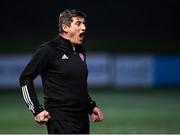2 October 2020; Derry City manager Declan Devine reacts during the SSE Airtricity League Premier Division match between Derry City and Waterford at Ryan McBride Brandywell Stadium in Derry. Photo by Piaras Ó Mídheach/Sportsfile
