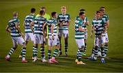 2 October 2020; Shamrock Rovers players break from their huddle prior to the SSE Airtricity League Premier Division match between Shamrock Rovers and Sligo Rovers at Tallaght Stadium in Dublin. Photo by Stephen McCarthy/Sportsfile