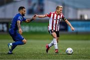 2 October 2020; Conor McCormack of Derry City in action against Robert Weir of Waterford during the SSE Airtricity League Premier Division match between Derry City and Waterford at Ryan McBride Brandywell Stadium in Derry. Photo by Piaras Ó Mídheach/Sportsfile