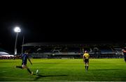 2 October 2020; Garry Ringrose of Leinster kicks a conversion during the Guinness PRO14 match between Leinster and Dragons at the RDS Arena in Dublin. Photo by Ramsey Cardy/Sportsfile