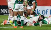 2 October 2020; Marcell Coetzee of Ulster scores his side's fourth try during the Guinness PRO14 match between Ulster and Benetton at the Kingspan Stadium in Belfast. Photo by John Dickson/Sportsfile