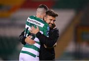 2 October 2020; Shamrock Rovers sporting director Stephen McPhail and Gary O'Neill following the SSE Airtricity League Premier Division match between Shamrock Rovers and Sligo Rovers at Tallaght Stadium in Dublin. Photo by Stephen McCarthy/Sportsfile