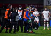 2 October 2020; Sebastian Negri of Benetton is assisted off the field by the medical team due to an injury during the Guinness PRO14 match between Ulster and Benetton at the Kingspan Stadium in Belfast. Photo by David Fitzgerald/Sportsfile