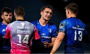 2 October 2020; Leinster players, from left, Hugo Keenan, James Lowe and Garry Ringrose following the Guinness PRO14 match between Leinster and Dragons at the RDS Arena in Dublin. Photo by Ramsey Cardy/Sportsfile