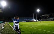 2 October 2020; Leinster academy players Max O'Reilly, left, and John McKee, working as members of the ball team, during the Guinness PRO14 match between Leinster and Dragons at the RDS Arena in Dublin. Photo by Ramsey Cardy/Sportsfile