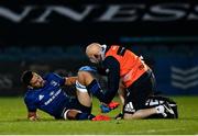 2 October 2020; Max Deegan of Leinster receives treatement on an injury during the Guinness PRO14 match between Leinster and Dragons at the RDS Arena in Dublin. Photo by Harry Murphy/Sportsfile