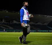 2 October 2020;  Leinster academy player Liam Turner, working as a member of the ball team, during the Guinness PRO14 match between Leinster and Dragons at the RDS Arena in Dublin. Photo by Harry Murphy/Sportsfile