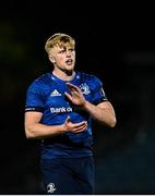 2 October 2020; Tommy O'Brien of Leinster during the Guinness PRO14 match between Leinster and Dragons at the RDS Arena in Dublin. Photo by Harry Murphy/Sportsfile