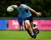 3 October 2020; David Heavey of UCD is tackled by David Butler of Old Belvedere during the Energia Community Series Leinster Conference 1 match between UCD and Old Belvedere at UCD Bowl in Belfield, Dublin. Photo by Harry Murphy/Sportsfile