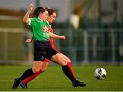 3 October 2020; Eleanor Ryan-Doyle of Peamount United in action against Rachel Graham of Shelbourne during the FAI Women's Senior Cup Quarter-Final match between Peamount United and Shelbourne at PRL Park in Greenogue, Dublin. Photo by Seb Daly/Sportsfile