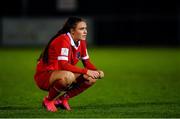 3 October 2020; Jess Ziu of Shelbourne following her side's defeat during the FAI Women's Senior Cup Quarter-Final match between Peamount United and Shelbourne at PRL Park in Greenogue, Dublin. Photo by Seb Daly/Sportsfile