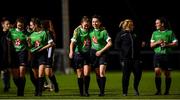 3 October 2020; Eleanor Ryan-Doyle, left, and Sadhbh Doyle of Peamount United embrace following their side's victory of the FAI Women's Senior Cup Quarter-Final match between Peamount United and Shelbourne at PRL Park in Greenogue, Dublin. Photo by Seb Daly/Sportsfile