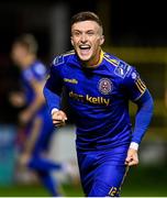 3 October 2020; Danny Grant of Bohemians celebrates after scoring his, and his side's, third goal during the SSE Airtricity League Premier Division match between Shelbourne and Bohemians at Tolka Park in Dublin. Photo by Stephen McCarthy/Sportsfile