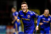 3 October 2020; Danny Grant of Bohemians celebrates after scoring his, and his side's, third goal during the SSE Airtricity League Premier Division match between Shelbourne and Bohemians at Tolka Park in Dublin. Photo by Stephen McCarthy/Sportsfile