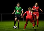 3 October 2020; Sadhbh Doyle of Peamount United in action against Izzy Atkinson of Shelbourne during the FAI Women's Senior Cup Quarter-Final match between Peamount United and Shelbourne at PRL Park in Greenogue, Dublin. Photo by Seb Daly/Sportsfile