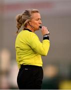 3 October 2020; Referee Paula Brady during the FAI Women's Senior Cup Quarter-Final match between Peamount United and Shelbourne at PRL Park in Greenogue, Dublin. Photo by Seb Daly/Sportsfile