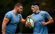 3 October 2020; Richie Bergin, right, and Evin Coyle of UCD during the Energia Community Series Leinster Conference 1 match between UCD and Old Belvedere at UCD Bowl in Belfield, Dublin. Photo by Harry Murphy/Sportsfile