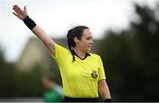 3 October 2020; Referee Sarah Dyas during the FAI Women's Senior Cup Quarter-Final match between Bohemians and Cork City at Oscar Traynor Centre in Coolock, Dublin. Photo by Stephen McCarthy/Sportsfile