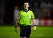 3 October 2020; Referee Rob Harvey during the SSE Airtricity League Premier Division match between Shelbourne and Bohemians at Tolka Park in Dublin. Photo by Stephen McCarthy/Sportsfile
