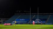 2 October 2020; The teams engage in a scrum in front of empty stands during the Guinness PRO14 match between Leinster and Dragons at the RDS Arena in Dublin. Photo by Brendan Moran/Sportsfile