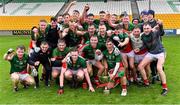 4 October 2020; Durrow players celebrate with the cup after the Offaly County Senior B Football Championship Final match between Durrow and Gracefield at Bord na Móna O'Connor Park in Tullamore, Offaly. Photo by Piaras Ó Mídheach/Sportsfile