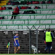 4 October 2020; Gavin McGowan of Ratoath leaves the pitch after receiving a black card during the Meath County Senior Football Championship Final match between Ratoath and Gaeil Colmcille at Páirc Táilteann in Navan, Meath. Photo by Brendan Moran/Sportsfile