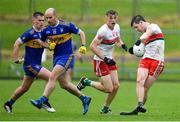 4 October 2020; Conal Courtney of Gaeil Colmcille falls to the ground following a collision with Emmett Boyle of Ratoath, for which Emmett Boyle was shown a red card, during the Meath County Senior Football Championship Final match between Ratoath and Gaeil Colmcille at Páirc Táilteann in Navan, Meath. Photo by Brendan Moran/Sportsfile