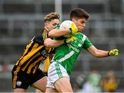 4 October 2020; Pól Ó Ceallaigh of Moycullen in action against Leo Donnellan of Mountbellew-Moylough during the Galway County Senior Football Championship Final match between Moycullen and Mountbellew-Moylough at Pearse Stadium in Galway. Photo by Seb Daly/Sportsfile