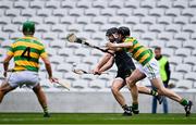 4 October 2020; Dean Brosnan of Glen Rovers has his shot blocked by Gary Norberg of Blackrock during the Cork County Premier Senior Club Hurling Championship Final match between Glen Rovers and Blackrock at Páirc Ui Chaoimh in Cork. Photo by Sam Barnes/Sportsfile