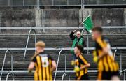 4 October 2020; A Moycullen supporter cheers on his side from the terrace during the Galway County Senior Football Championship Final match between Moycullen and Mountbellew-Moylough at Pearse Stadium in Galway. Photo by Seb Daly/Sportsfile
