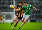 4 October 2020; Michael Daly of Mountbellew-Moylough in action against Tomás Ó Cleireach of Moycullen during the Galway County Senior Football Championship Final match between Moycullen and Mountbellew-Moylough at Pearse Stadium in Galway. Photo by Seb Daly/Sportsfile