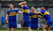 4 October 2020; Ratoath players, from left, Andrew Gerrard, Ben McGowan, Bryan McMahon and Connell Ahearne celebrate at the final whistle of the Meath County Senior Football Championship Final match between Ratoath and Gaeil Colmcille at Páirc Táilteann in Navan, Meath. Photo by Brendan Moran/Sportsfile