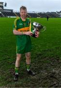 4 October 2020; Rhode captain Niall Darby with the Dowling Cup after the Offaly County Senior Football Championship Final match between Rhode and Tullamore at Bord na Móna O'Connor Park in Tullamore, Offaly. Photo by Piaras Ó Mídheach/Sportsfile