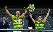 4 October 2020; Michael O'Halloran, left, and Cathal McCormack of Blackrock lift the Sean Óg Murphy Cup following the Cork County Premier Senior Club Hurling Championship Final match between Glen Rovers and Blackrock at Páirc Ui Chaoimh in Cork. Photo by Sam Barnes/Sportsfile