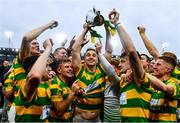 4 October 2020; Blackrock players, including Niall Cashman, centre, celebrate with the Sean Óg Murphy Cup following the Cork County Premier Senior Club Hurling Championship Final match between Glen Rovers and Blackrock at Páirc Ui Chaoimh in Cork. Photo by Sam Barnes/Sportsfile