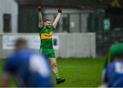 4 October 2020; Pauric Sullivan of Rhode celebrates after the Offaly County Senior Football Championship Final match between Rhode and Tullamore at Bord na Móna O'Connor Park in Tullamore, Offaly. Photo by Piaras Ó Mídheach/Sportsfile
